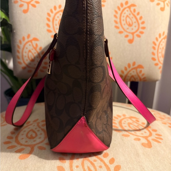 Coach Signature Brown and Pink Tote Bag - Picture 4 of 7